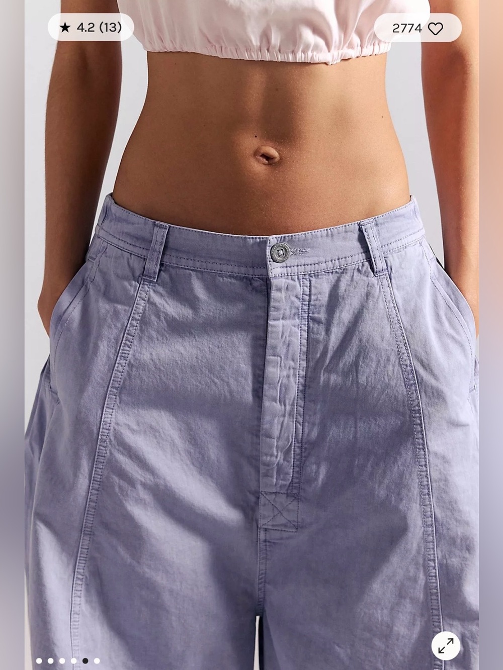 We The Free endless night harem Lavender Wide-Leg Cropped Pant current, sold out - Picture 4 of 12